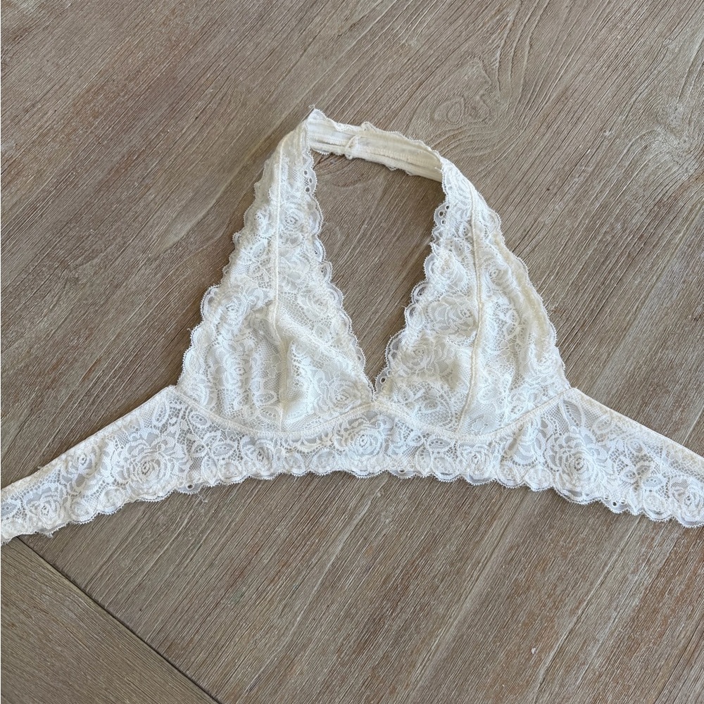 Free Press Lace Medium Boho Bralette in White